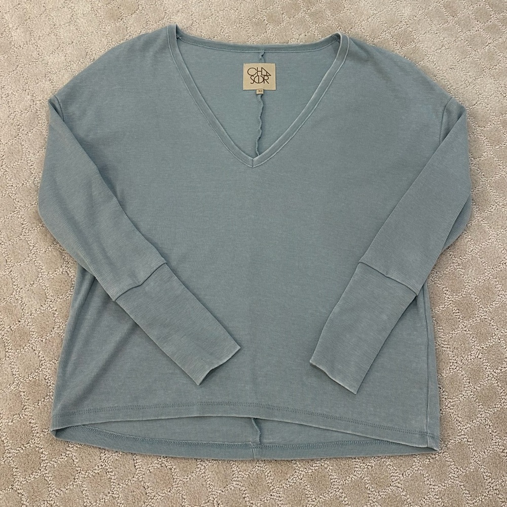 Chaser Soft Blue V-Neck Sweater